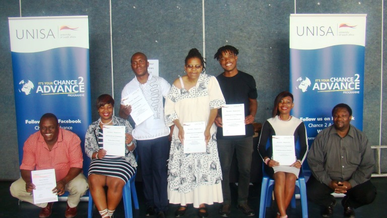 Participants of the Alexandra Township programme showcasing their certificates of attendance