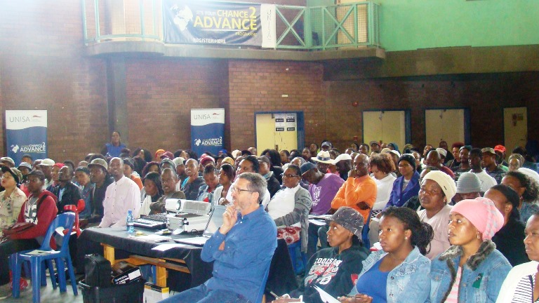 Prof Peter Havenga attending a workshop in Alexandra Township 