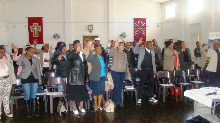 Participants engaging in an activity