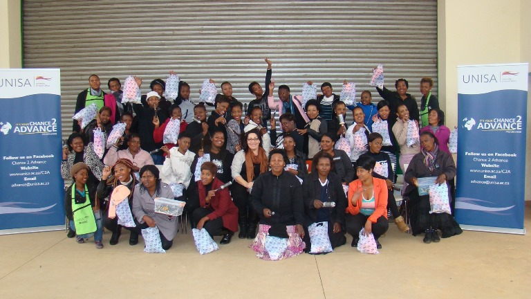 Facilitator Mrs Nina Exkersley with participants of Introduction to Hairdressing 
