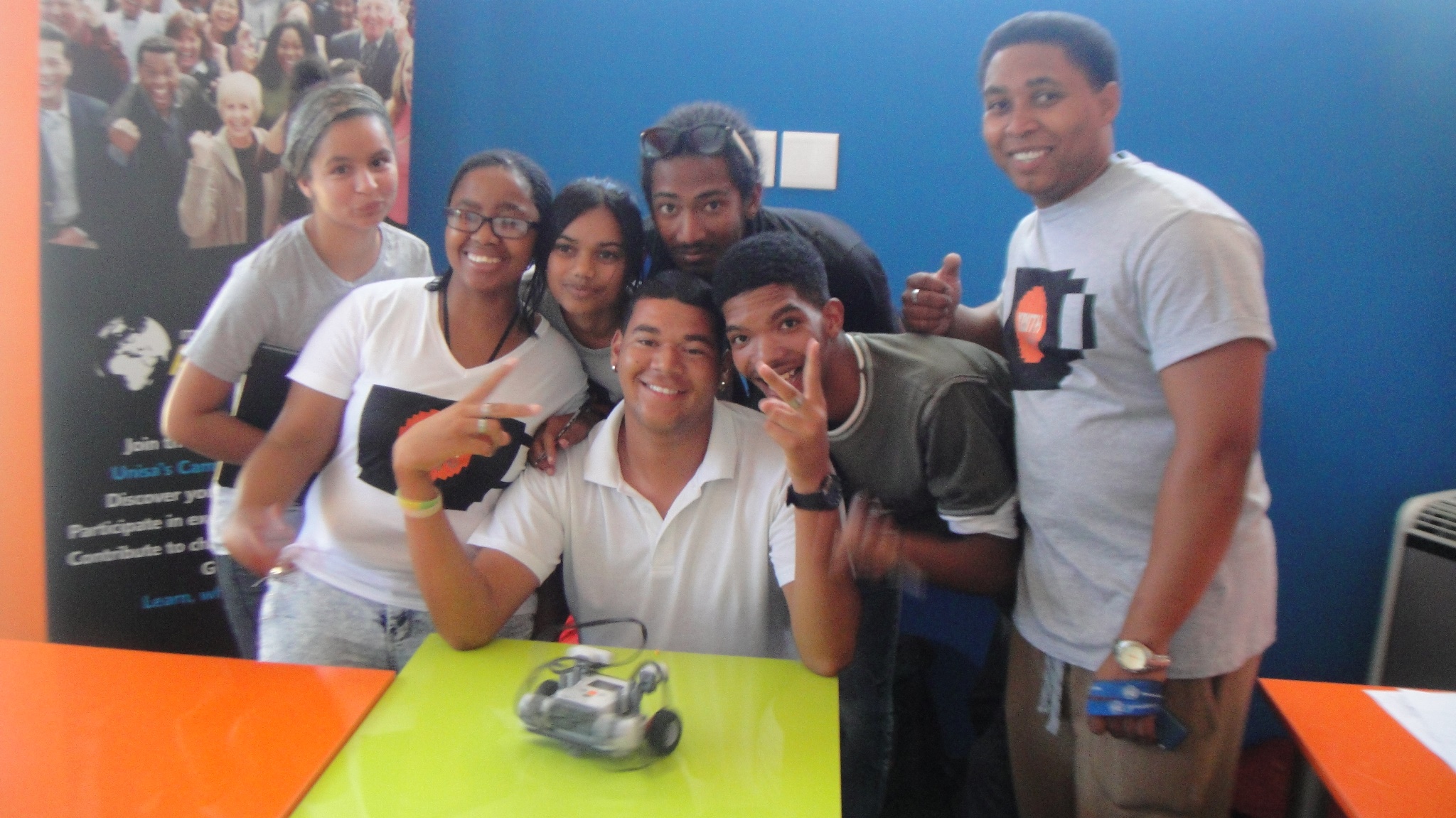 Group photo of the winning team in the Robotics workshop
