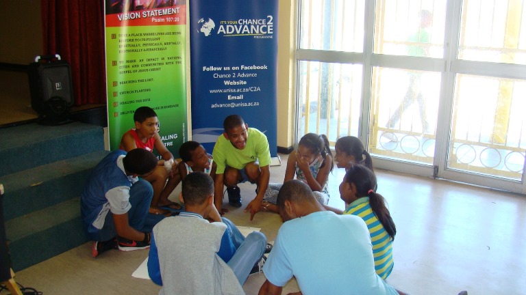 Youth doing group work