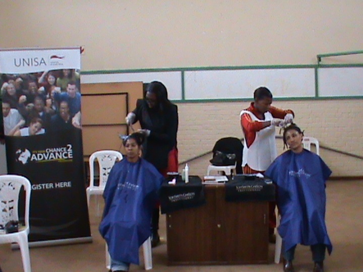 A practical exercise done by participants in the Introduction to Hair-Care workshop