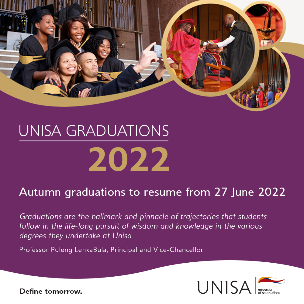 Unisa to resume Graduation ceremonies on 27 June 2022