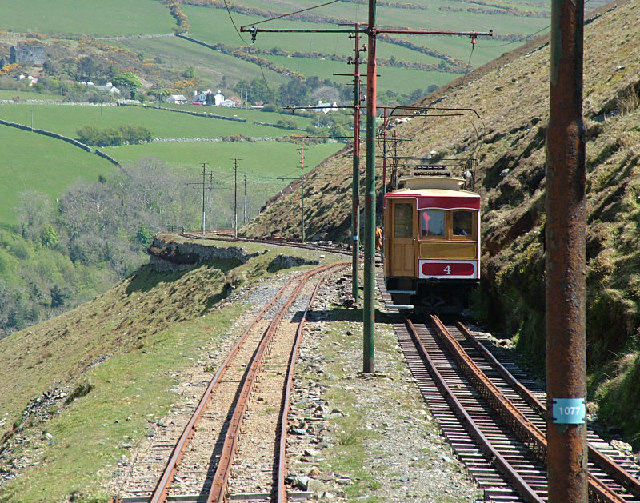 File:Snaefell Mountain Railway car no 4 on mountain.jpg
