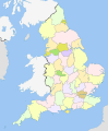 Map of the 48 ceremonial counties of England