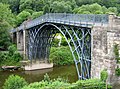 The Iron Bridge, first arch bridge in the world to be made out of cast iron, crosses the River Severn, England's longest river