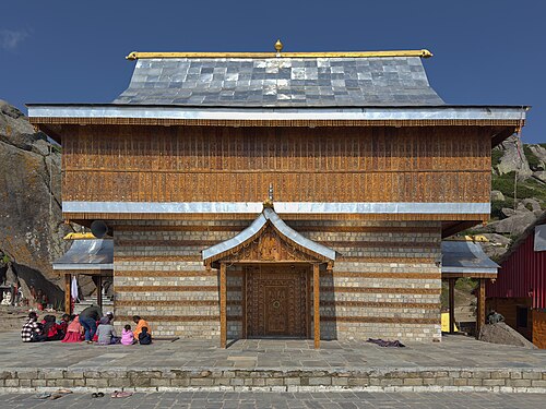 Hindu temple dedicated to Shirgul Maharaj, near the Churdhar peak in Himachal, India. It is constructed in the Kath Kuni style of Himachali vernacular architecture.