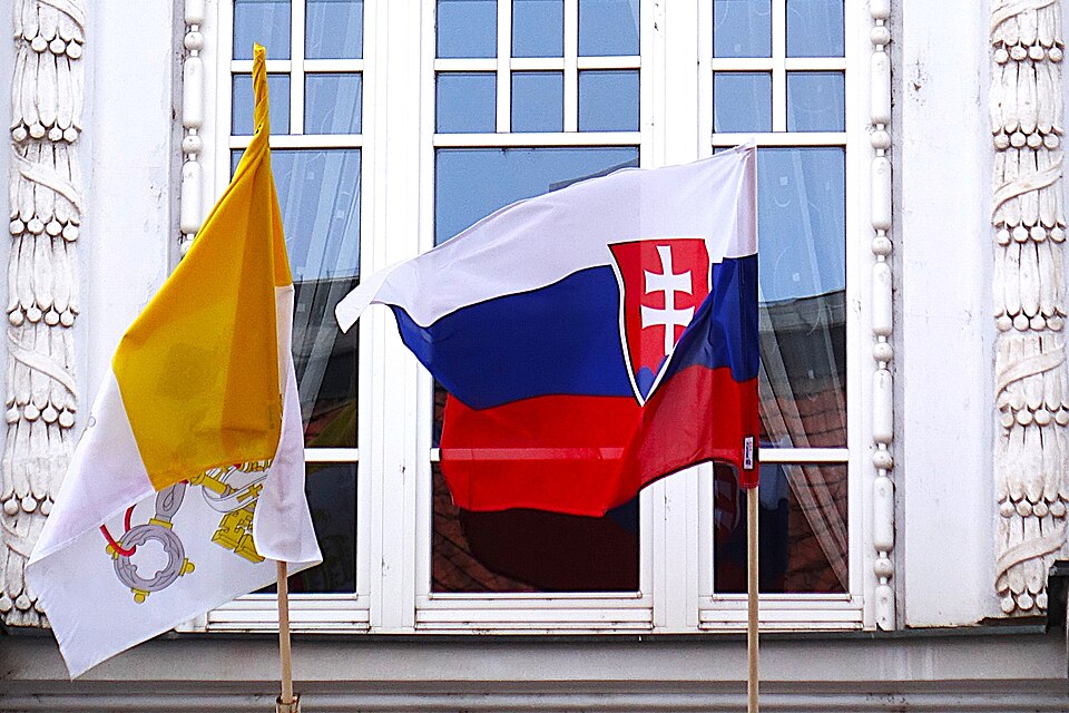 Flag of the Vatican City State and the Slovak Republic