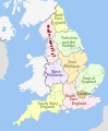 Map of the 9 regions of England