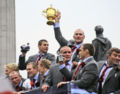 The England national rugby union team celebrate winning the Rugby World Cup of 2003
