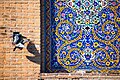 * Nomination: Exterior mosaic of the Shah Mosque with two pigeons, Tehran, Iran. -- ZarlokX 11:47, 30 April 2025 (UTC) * Review Can you tweak the perspective, particularly the verticals in the mosaic tiles on the right? --Mike Peel 06:25, 7 May 2025 (UTC)