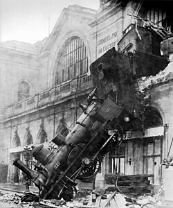 1895 Train wreck at Montparnasse Image is also a Featured picture of rail vehicles