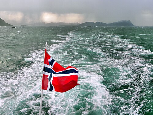 Vinterutsikt fra MS Nordorge like etter et uvær på Sunnmøre.