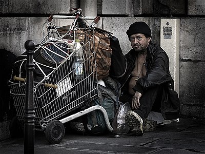 Homeless person in Paris