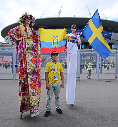 Fußballfans in St. Petersburg. Fußball-Weltmeisterschaft 2018. Russland.