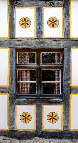 Window of the half-timbered house from Hésingue (Building No. 11), Écomusée d’Alsace, Ungersheim
