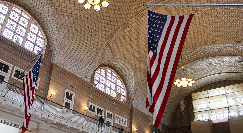 Bandeira dos Estados Unidos na Ellis Island
