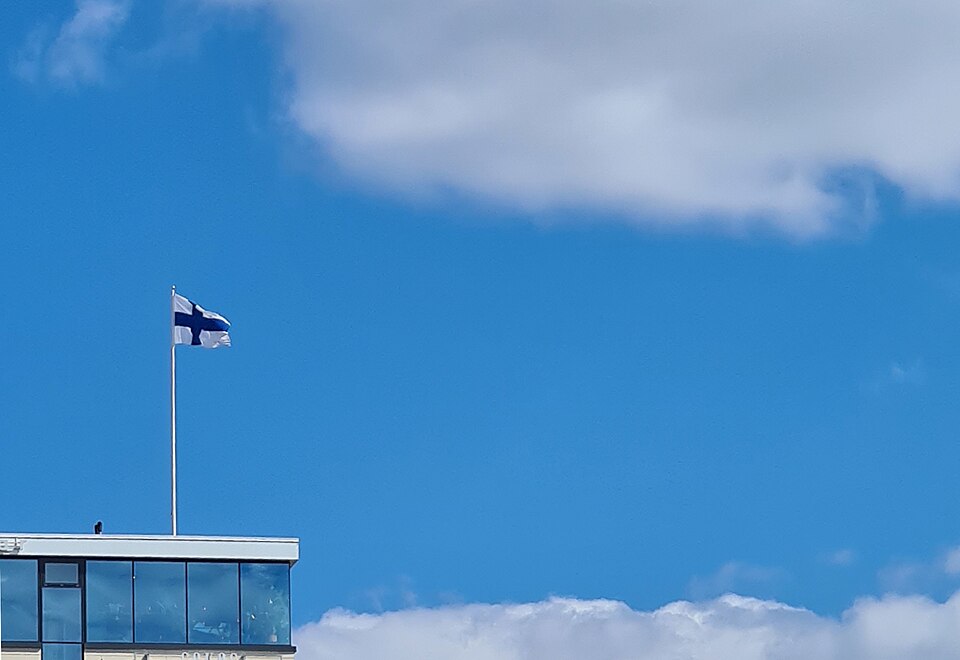 Blue and white