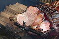 * Nomination: Prague Ham (Pražská šunka) being roasted over wood fire at a food stall on the Old Town Square in Prague --Kritzolina 15:28, 24 May 2025 (UTC) * * Review needed
