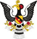 Current coat of arms of Sarawak (since 1988)