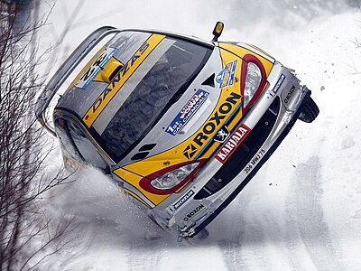 Peugeot 206 WRC driven by Juuso Pykälistö Image is also a Featured picture of automobiles