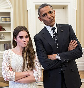 Barack Obama with artistic gymnastic McKayla Maroney