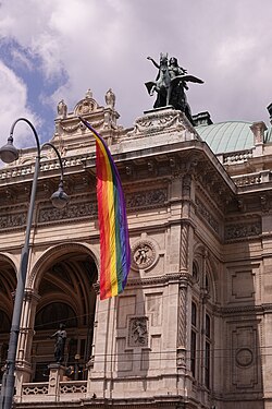 Vienna State Opera has hung out the rainbow flag for Pride Week