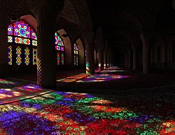 Second place: A view of the interior of Nasir ol Molk Mosque located in Shiraz. – Attribution: Ayyoubsabawiki (cc-by-sa-4.0)