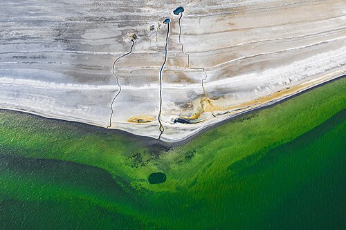Lake Burdur is one of the important lakes of Turkey, but has been drying up rapidly in recent years and has shrunk by 50% today. The water sources that give life to the lake become visible because the waters of the lake recedes.