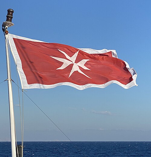 Maltese Cross Flag on board the Royal Clipper