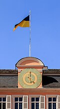 * Nomination View from the Court of honor on the clock of the central building of Schwetzingen Palace --Llez 05:11, 10 May 2025 (UTC) * Promotion  Support Good quality. --Tournasol7 05:41, 10 May 2025 (UTC)