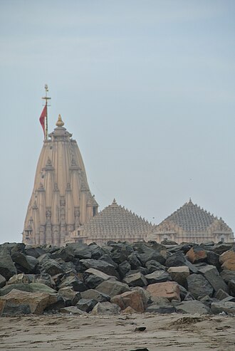 Flag flying atop Somnath temple