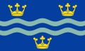 Current flag of Cambridgeshire, which was "Design B" among the finalists. The crown shape can be used as a template in the creation of three of the other designs.