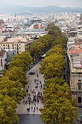 La Rambla, a popular shopping street and promenade