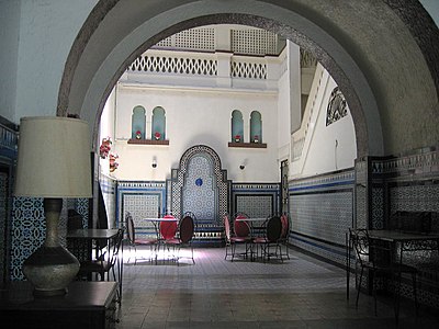 The lobby of Hotel Colón in Casco Viejo, Panamá City