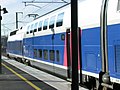 Rame de TGV Euroduplex (2N2) numéro 4703 stationnée en gare de Besançon Franche-Comté TGV