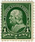 Benjamin Franklin, 1¢, green