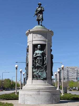 Victory Monument at Bronzeville in Chicago, USA