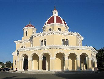 At a cemetery in Havana, Cuba. To the left a burial is taking place