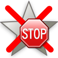 Crystal Clear action bookmark Silver-crossed STOP.svg