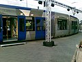 Rame Avanto destinée à la ligne du Tram-Train Mulhouse-Vallée de la Thur. Exposée devant la gare de Mulhouse-Ville en avant-première