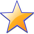 Crystal Clear bordered yellow star.svg