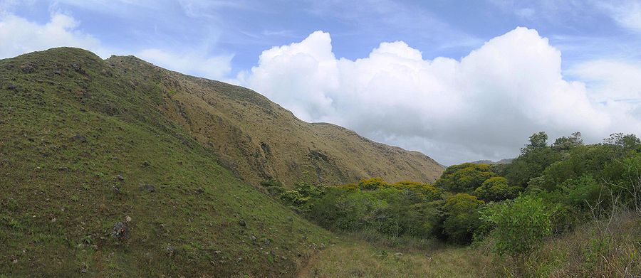 On the crater rim around Santa Fé (Veraguas Province), Panamá (the northern edge of the rim, I believe)