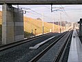 LGV Rhin-Rhône en direction de Mulhouse, vue depuis la gare de Belfort - Montbéliard TGV