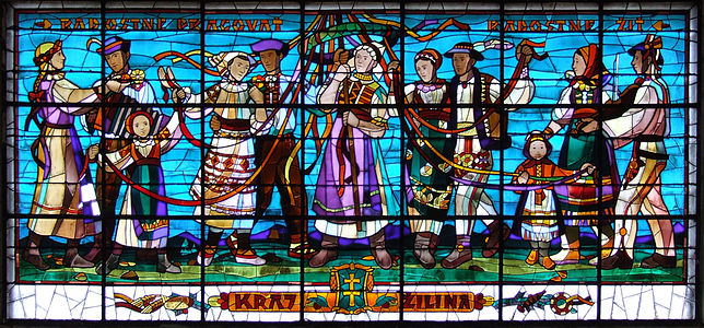 Stained glass in Žilina train station
