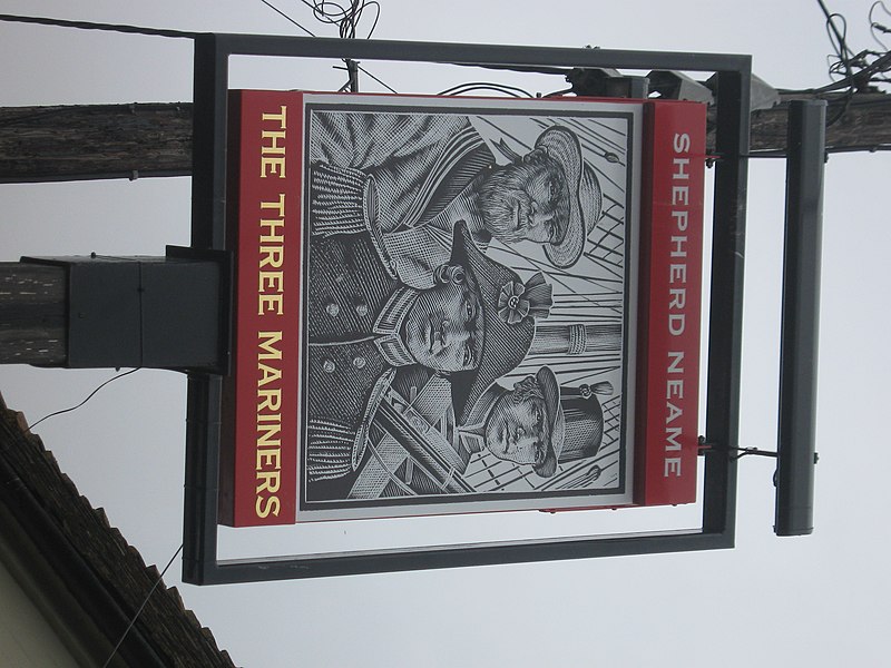 File:The Three Mariners, Oare Pub Sign - geograph.org.uk - 2027799.jpg