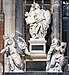 Frari (Venice) nave left - Monument to Doge Giovanni Pesaro - Religion and Value, below Intelligence and Nobility by Josse de Corte.jpg