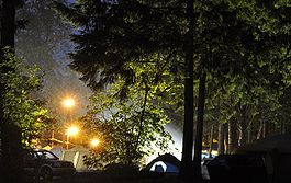 A campsite at Cultus Lake.