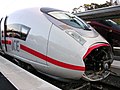 Rame de train à grande vitesse allemande ICE type DB 407 ou Velaro D stationnée en gare de Besançon Franche-Comté TGV